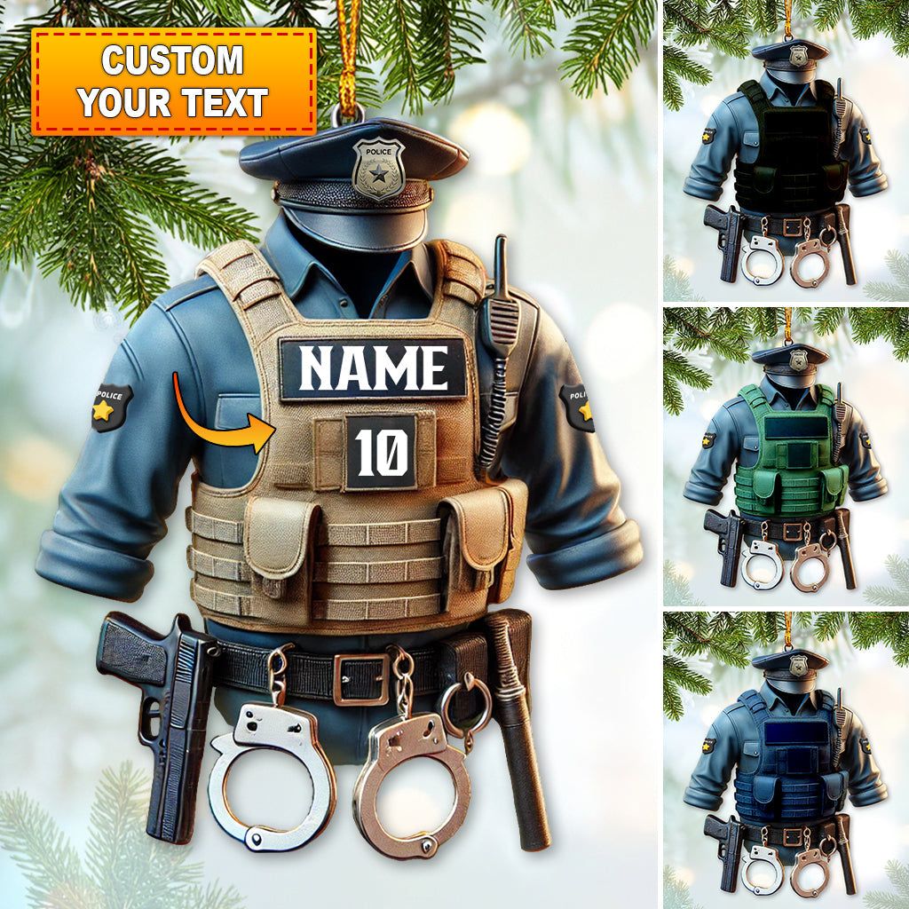 Blisscorners Custom Ornament, Police Symbol Ornament, Christmas Decor2D Flat LM2211