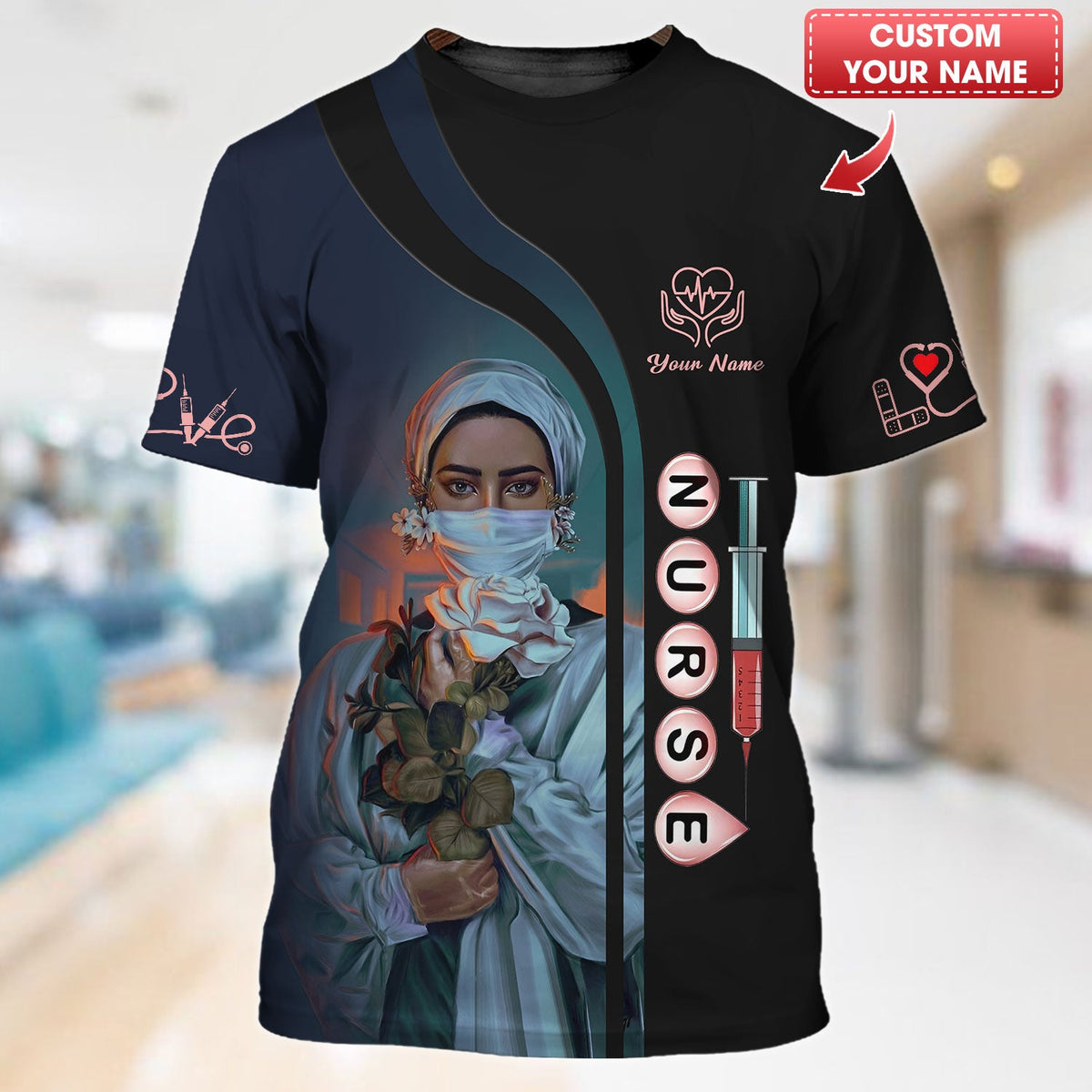 Blisscorners Personalized Nurse Shirt -Compassion in Every Stitch