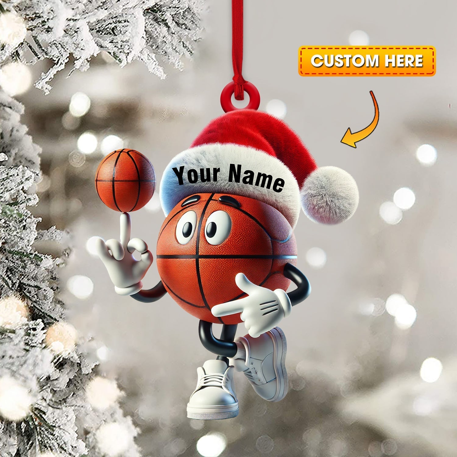 Blisscorners Basketball Playing Christmas Ornament, Personalized Ornament2D Flat LM2211