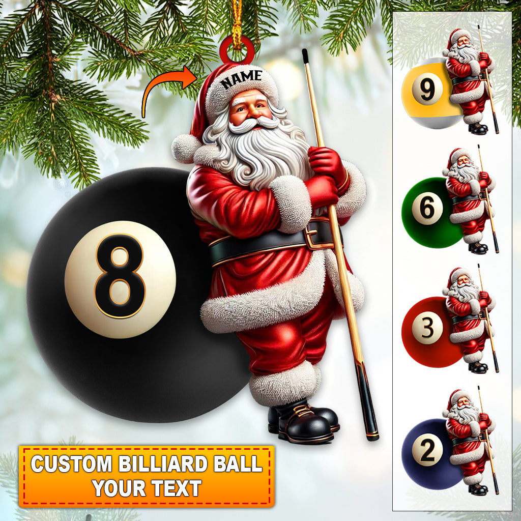 Blisscorners Custom Name Billiard Ornament, Billiard Lover Christmas 2D Flat LM2211