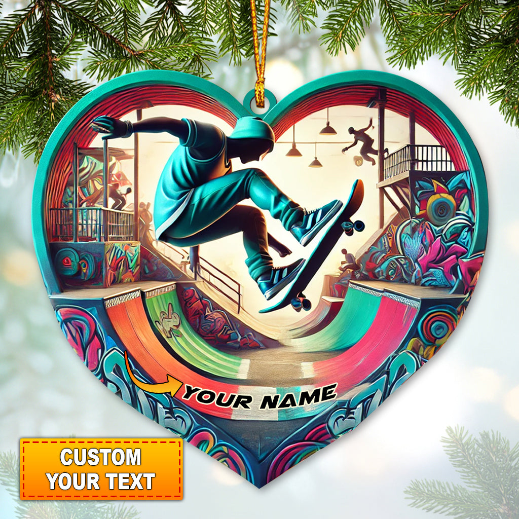 Blisscorners Custom Name Ornament, Skateboarding2D Flat LM2211