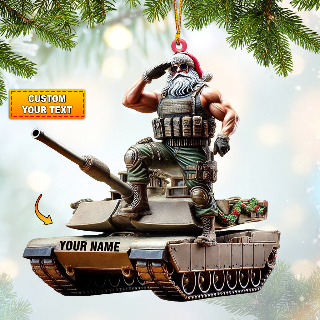 Blisscorners Army Santa Home Decor Christmas Ornament, Personalized Ornament2D Flat LM2211