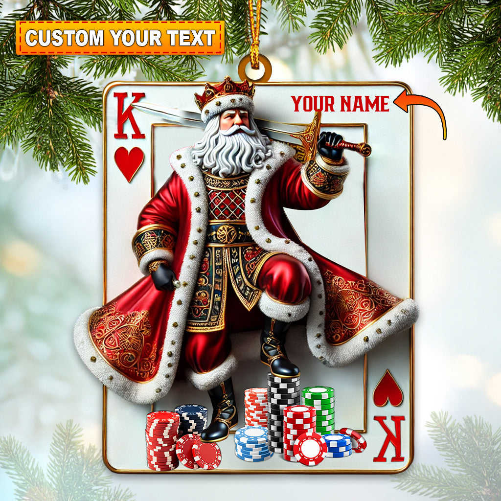 Blisscorners Custom Name Poker Ornament, Poker Christmas Decoration52D Flat LM2211