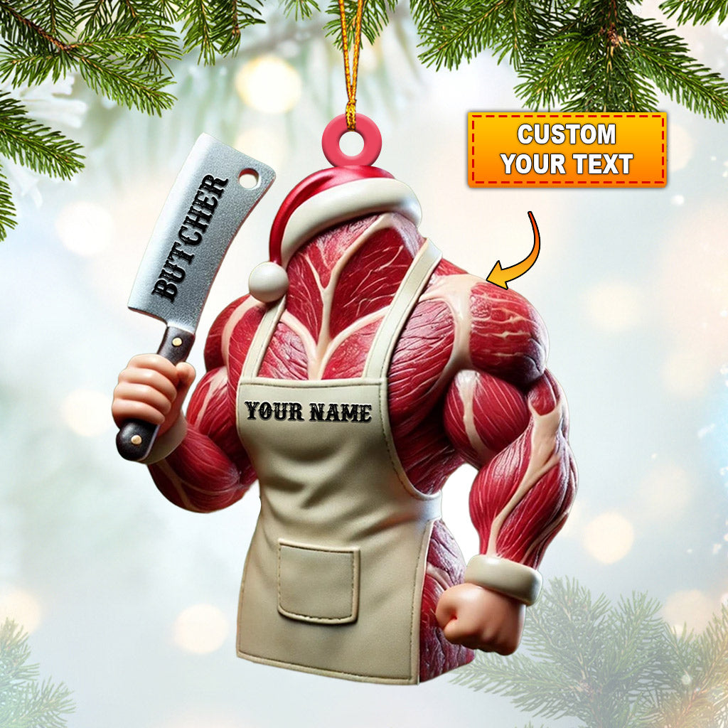 Blisscorners Butcher Christmas Ornament, Personalized Ornament2D Flat LM2211