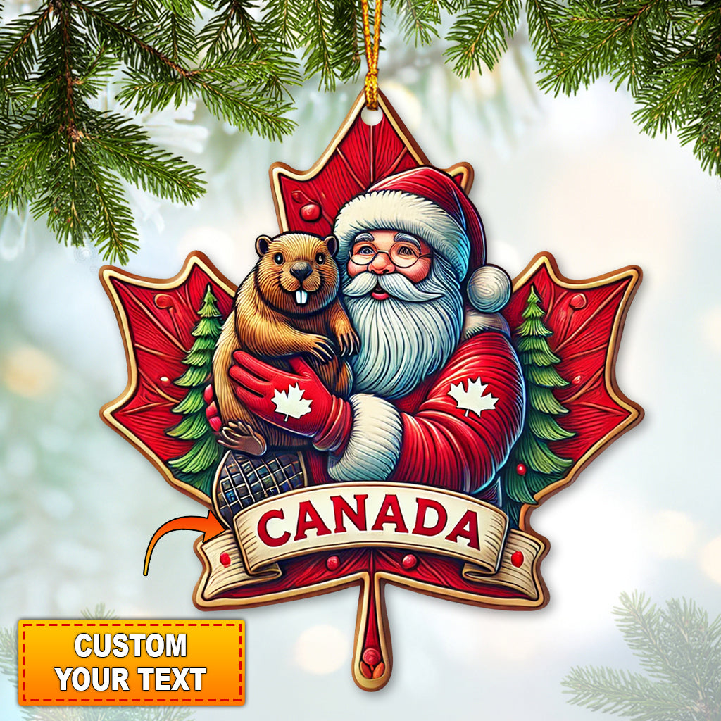 Blisscorners Custom Name Ornament, Canada Santa2D Flat LM2211