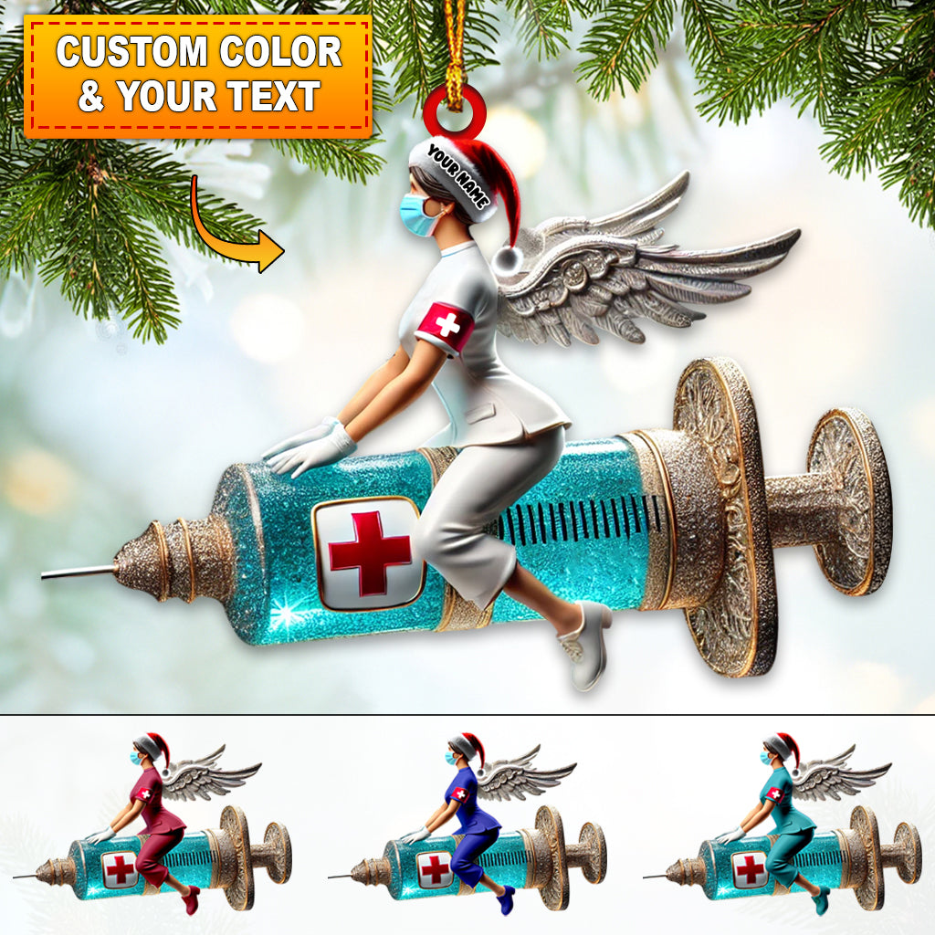 Blisscorners Nurse Christmas Home Decor Christmas Ornament, Personalized Ornament2D Flat LM2211
