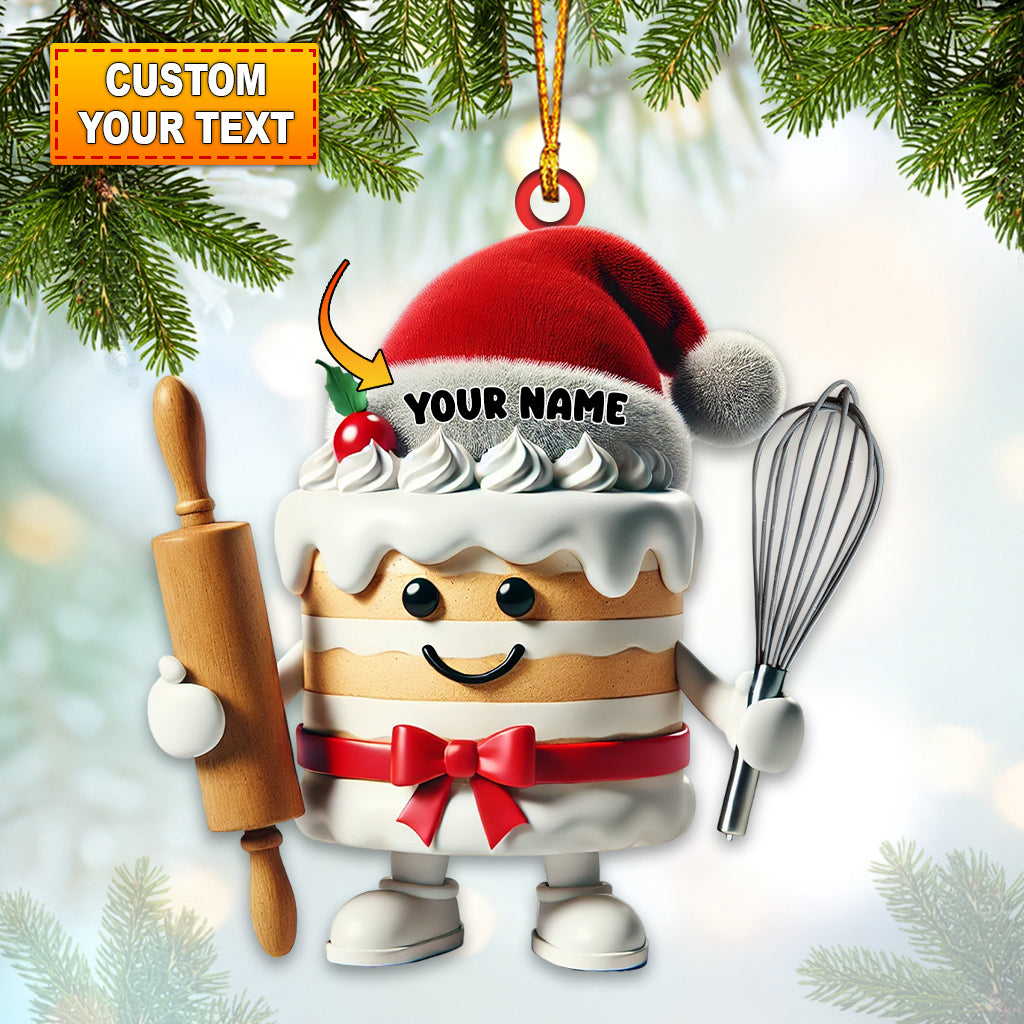 Blisscorners Sweet Cream Cake Christmas Ornament, Personalized Ornament2D Flat LM2211