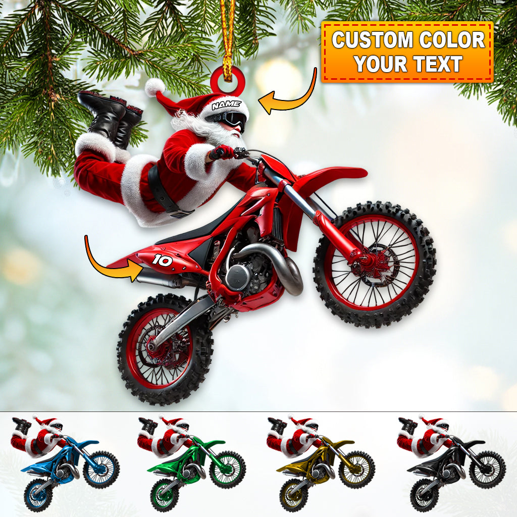 Blisscorners Custom Name Motocross Ornament, Motocross Lover Christmas Gift2D Flat LM2211