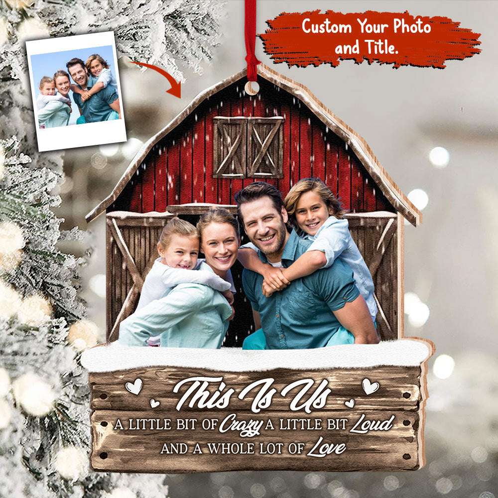 Blisscorners Christmas Gift, Custom Photo And Quote - Personalized Custom Shaped Wooden Ornament - Gift For Family2D Flat LM2111