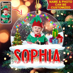 Blisscorners Baby And Snow - Custom Photo And Name, Personalized Acrylic Ornament - Gift For Christmas, Family Gift2D Flat LM2111