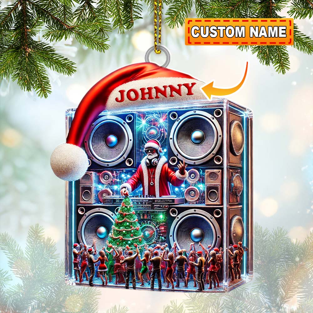 Blisscorners Swag DJ Santa Christmas Ornament, Personalized Ornament2D Flat LM2211