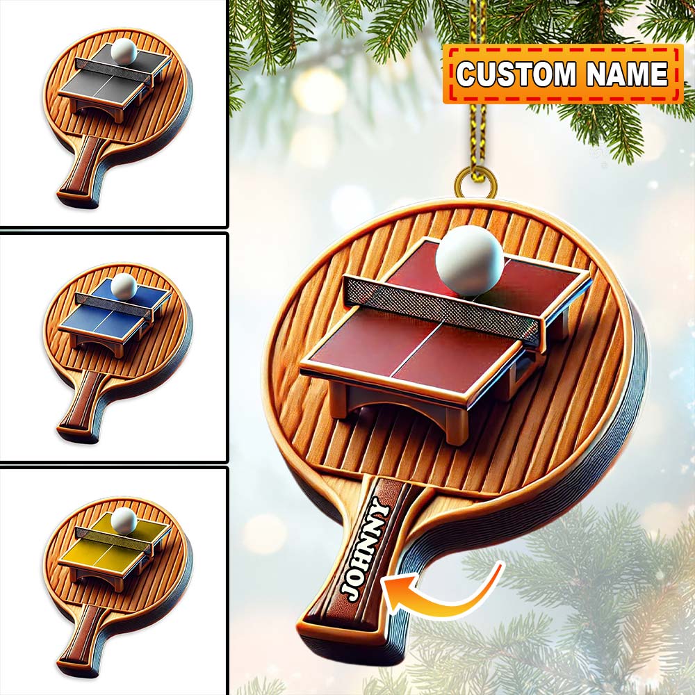 Blisscorners Custom Name Ping Pong Ornament, Christmas Gift for Ping Pong Lover2D Flat LM2211