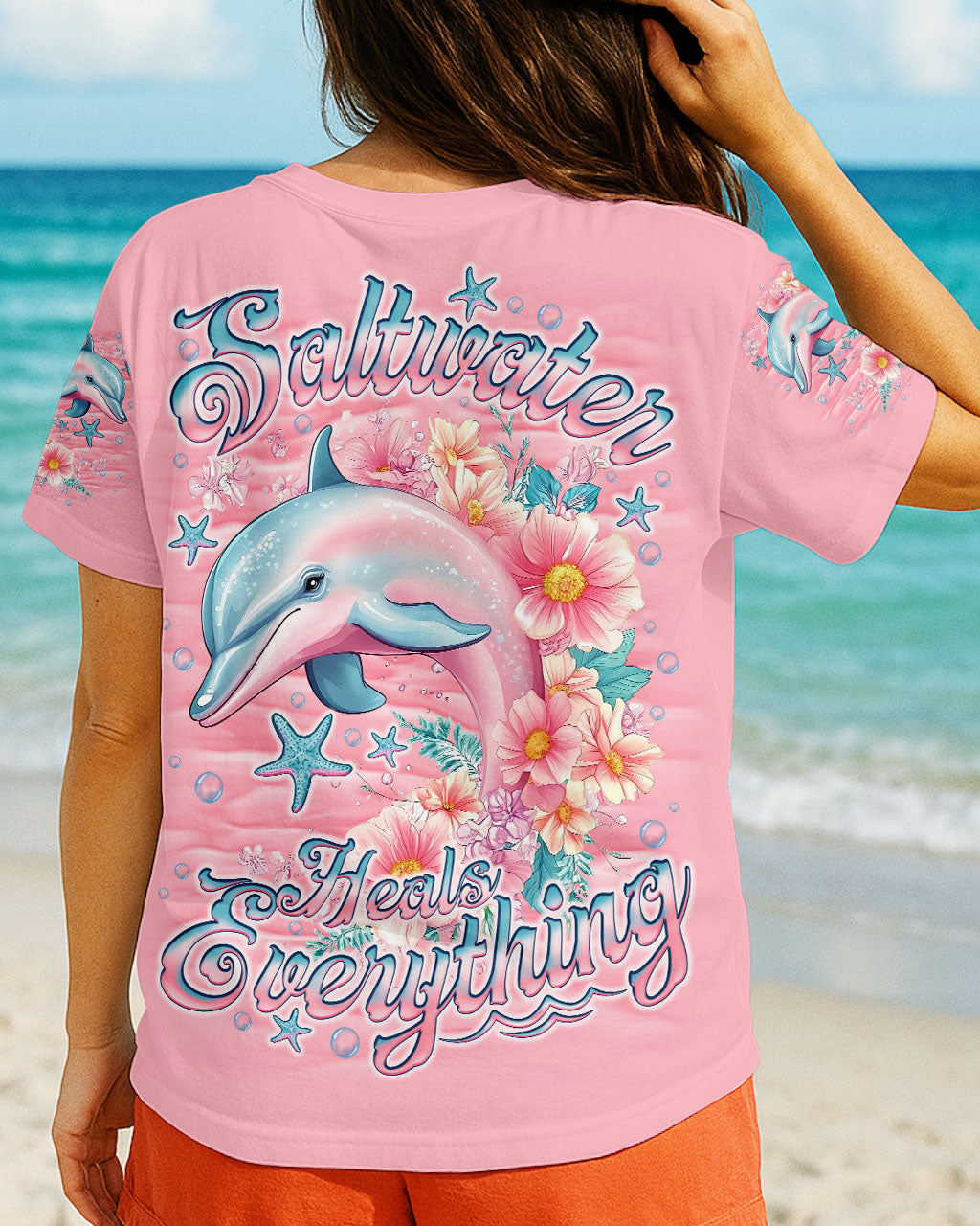 BLISSCORNERS SALTWATER HEALS EVERYTHING DOLPHIN ALL OVER PRINT
