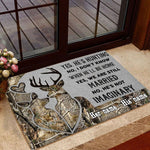 Blisscorners Loralle My Husband Is A Hunter Hunting Door Mat 3D Personalized - Brown