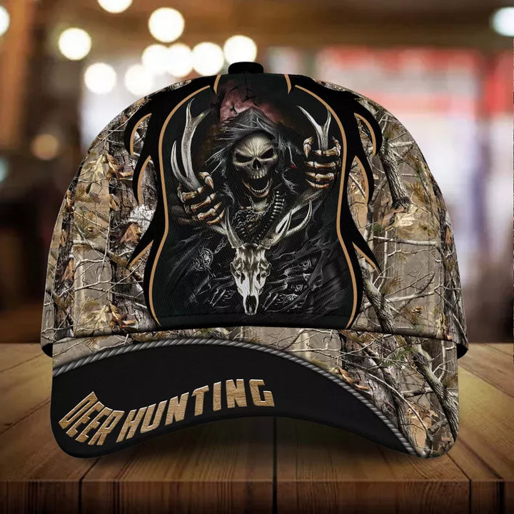 Blisscorners Cool Skull Deer Hunting Personalized Cap