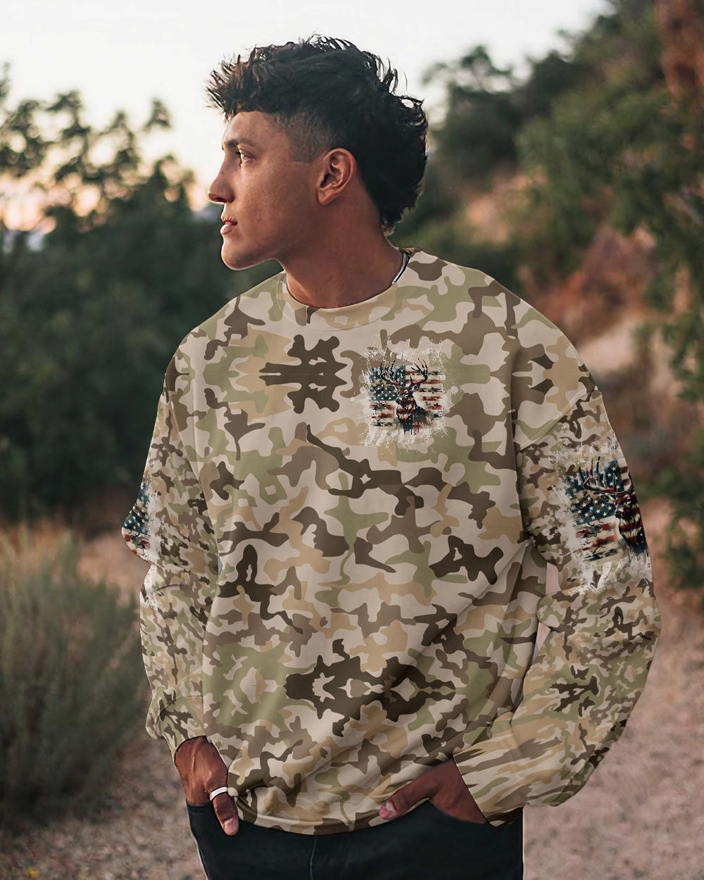 BLISSCORNERS GO HUNTING IN THEIR SEVENTIES DEER ALL OVER PRINT