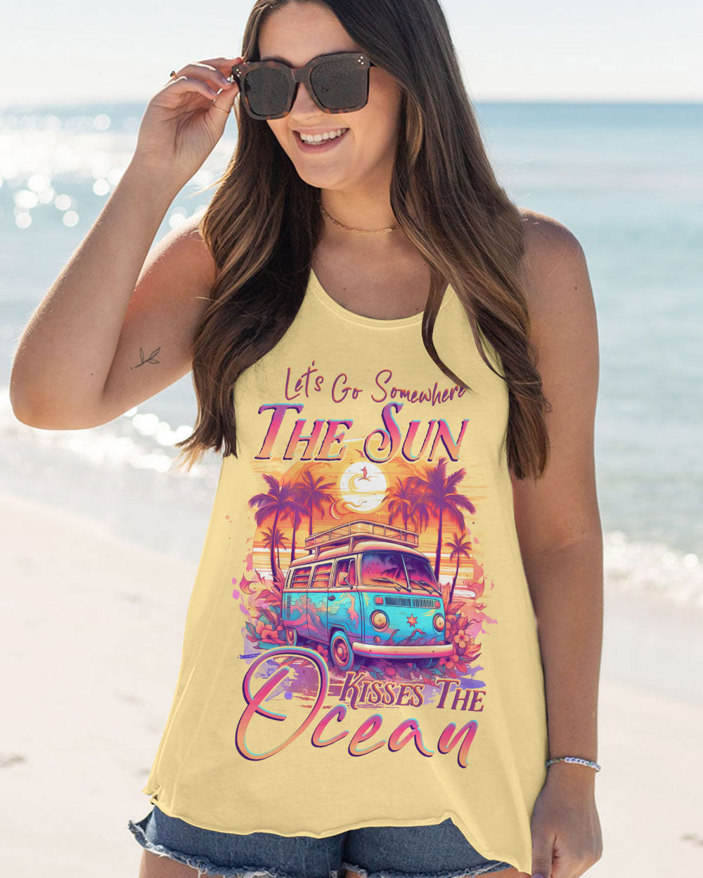 BLISSCORNERS LET'S GO SOMEWHERE THE SUN KISSES THE OCEAN ALL OVER PRINT