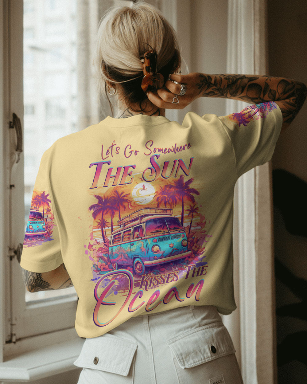 BLISSCORNERS LET'S GO SOMEWHERE THE SUN KISSES THE OCEAN ALL OVER PRINT