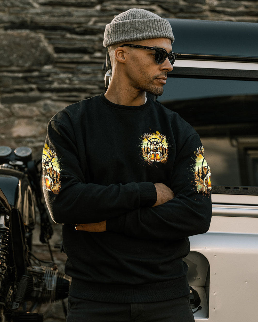 BLISSCORNERS WE SHOOT DEER AND THEN DRINK BEER ALL OVER PRINT