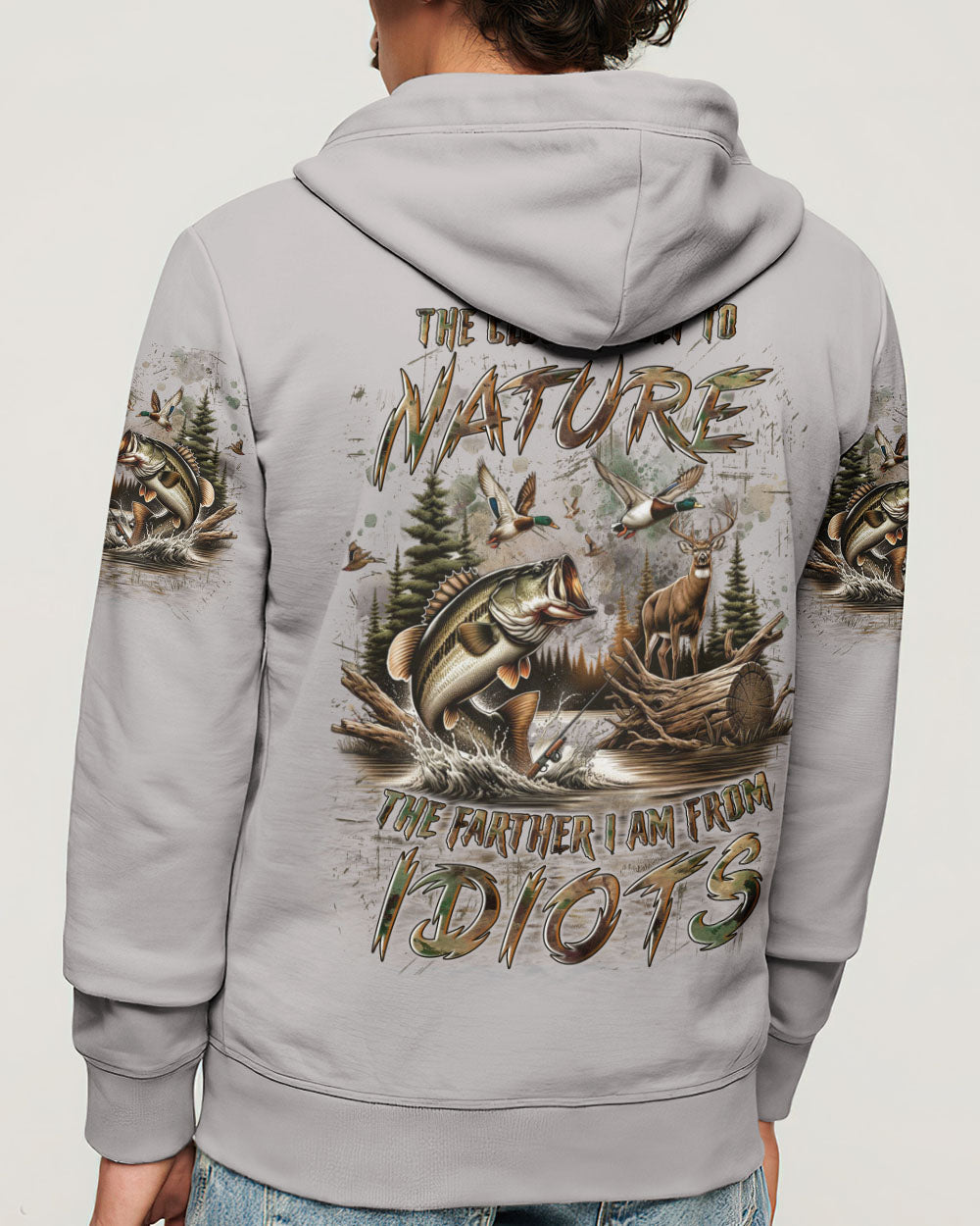 BLISSCORNERS THE CLOSER I GET TO NATURE HUNTING FISHING ALL OVER PRINT