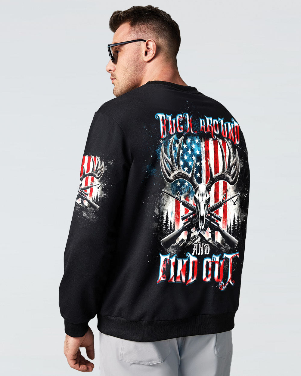 BLISSCORNERS BUCK AROUND AND FIND OUT DEER HUNTING ALL OVER PRINT