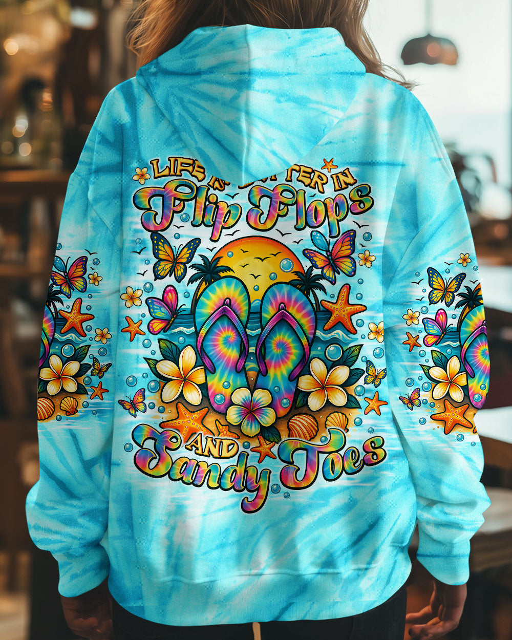 BLISSCORNERS LIFE IS BETTER IN FLIP-FLOPS AND SANDY TOES ALL OVER PRINT