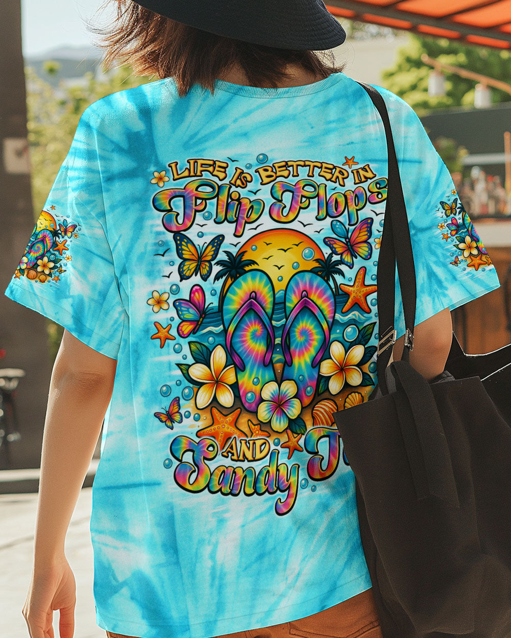 BLISSCORNERS LIFE IS BETTER IN FLIP-FLOPS AND SANDY TOES ALL OVER PRINT
