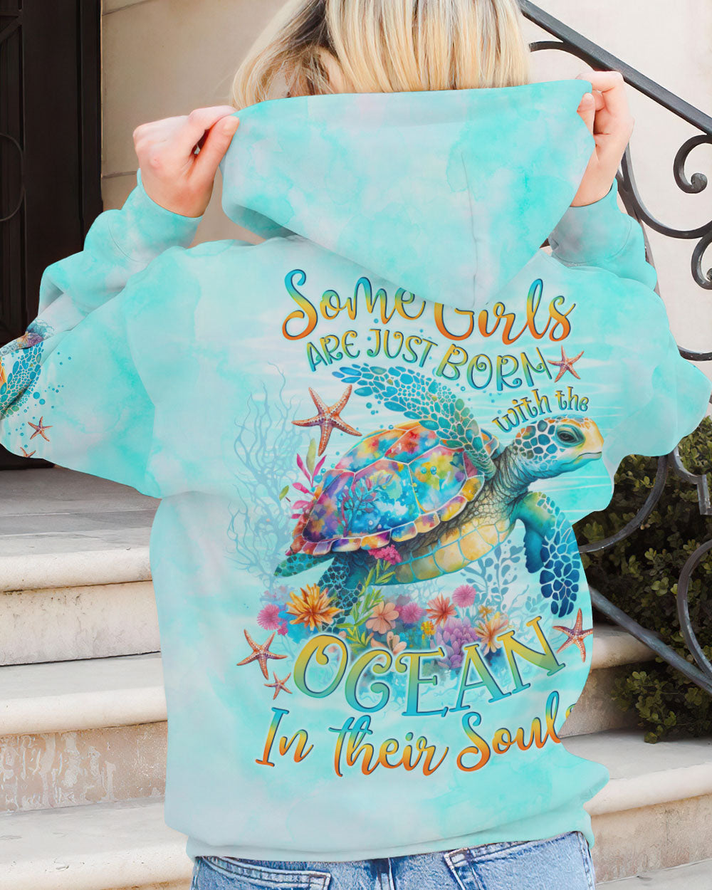 BLISSCORNERS SOME GIRLS ARE JUST BORN TURTLE ALL OVER PRINT
