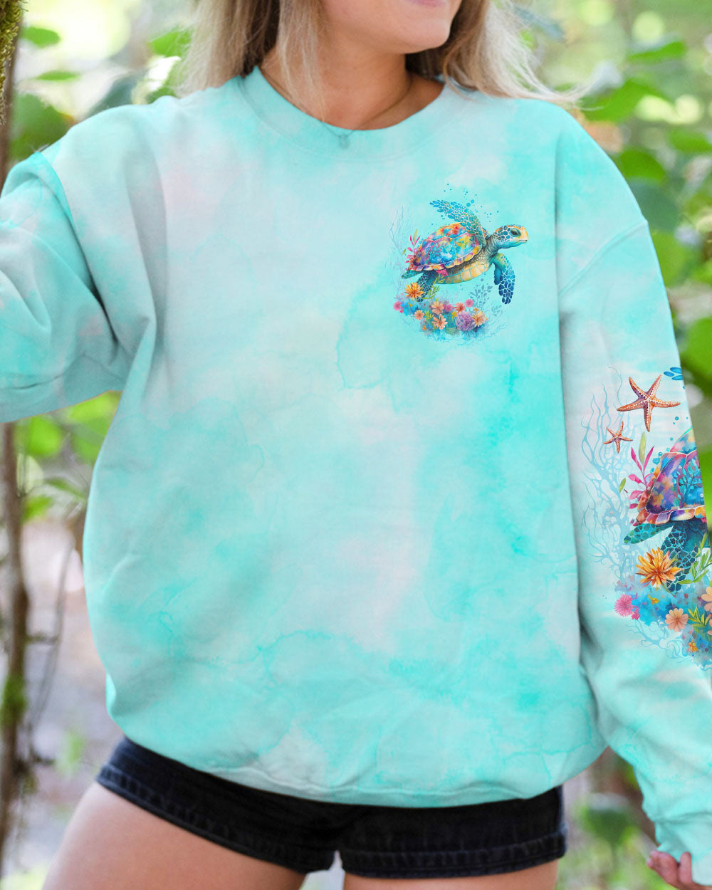 BLISSCORNERS SOME GIRLS ARE JUST BORN TURTLE ALL OVER PRINT