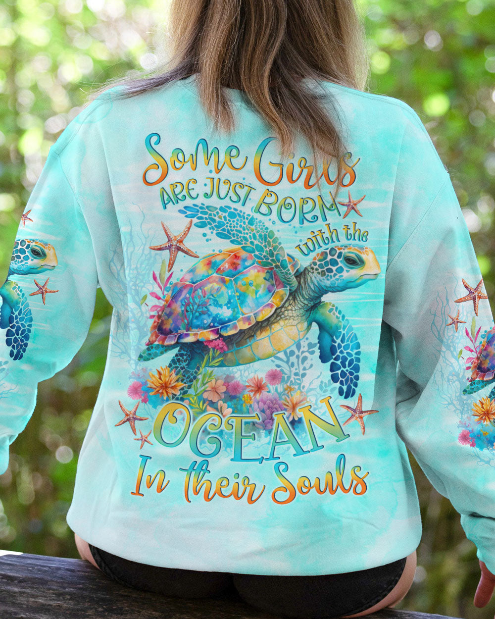 BLISSCORNERS SOME GIRLS ARE JUST BORN TURTLE ALL OVER PRINT
