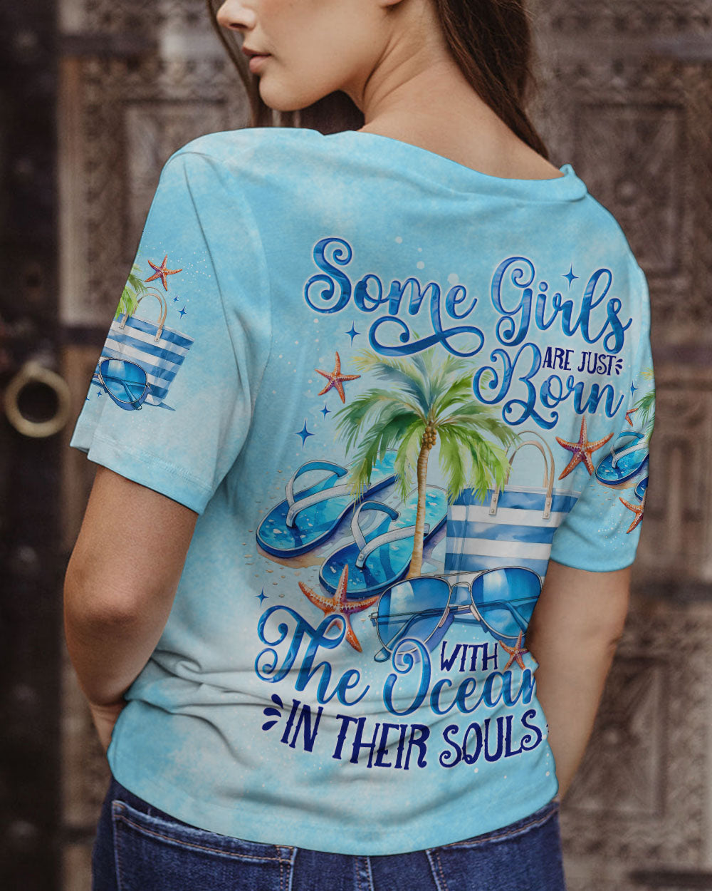 BLISSCORNERS SOME GIRLS ARE JUST BORN OCEAN ALL OVER PRINT