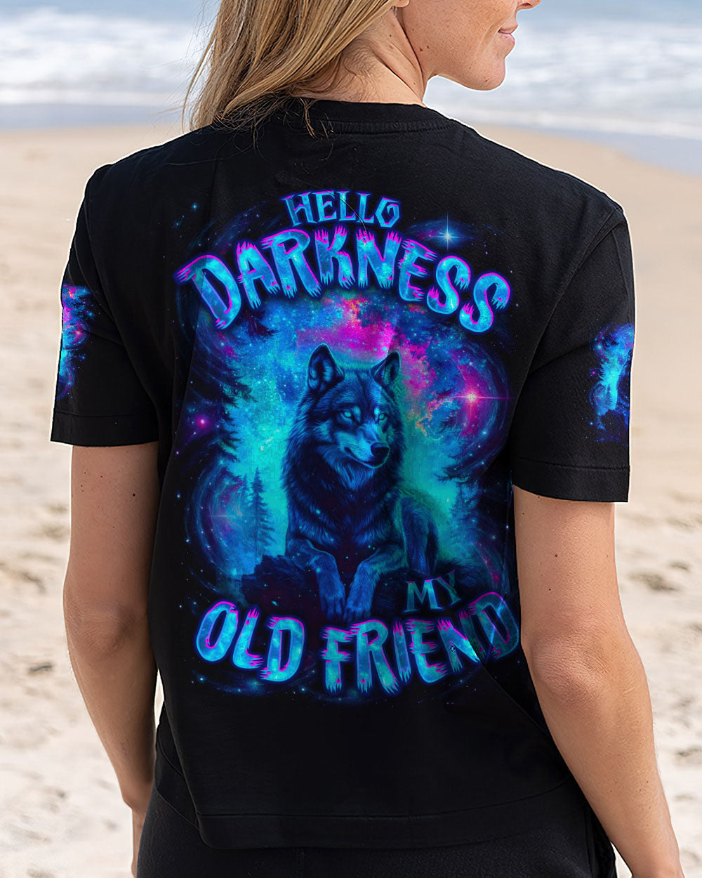 BLISSCORNERS HELLO DARKNESS MY OLD FRIEND WOLF ALL OVER PRINT