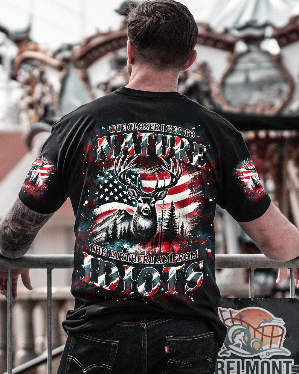 BLISSCORNERS THE CLOSER I GET TO NATURE DEER ALL OVER PRINT