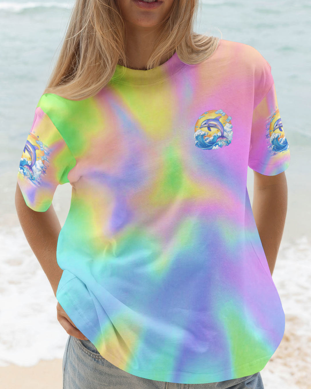 BLISSCORNERS OCEAN WISHES DOLPHIN KISSES ALL OVER PRINT