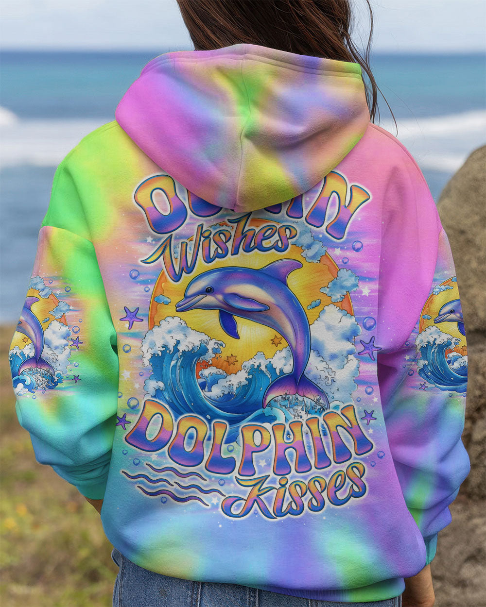 BLISSCORNERS OCEAN WISHES DOLPHIN KISSES ALL OVER PRINT
