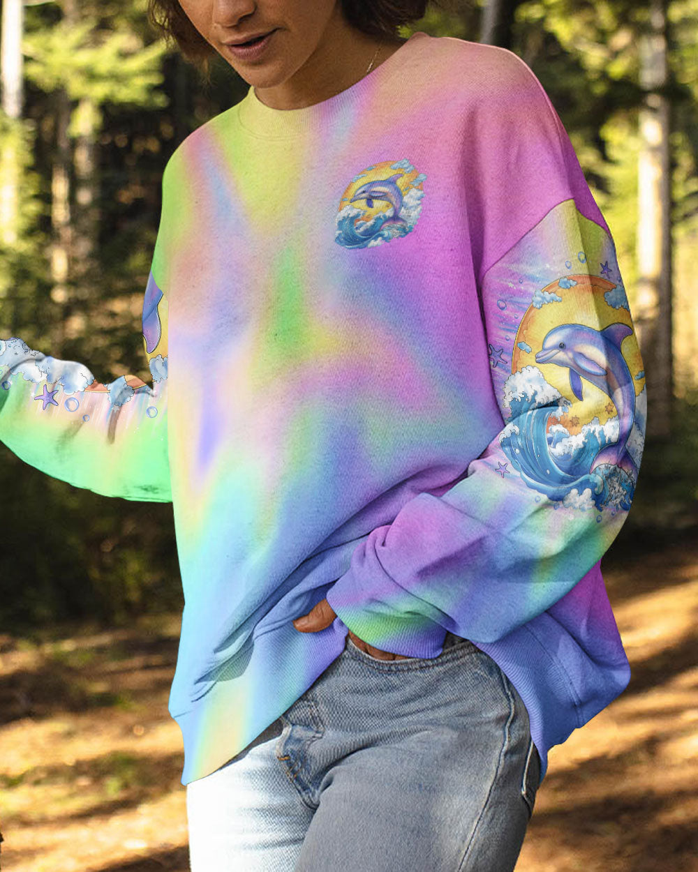 BLISSCORNERS OCEAN WISHES DOLPHIN KISSES ALL OVER PRINT