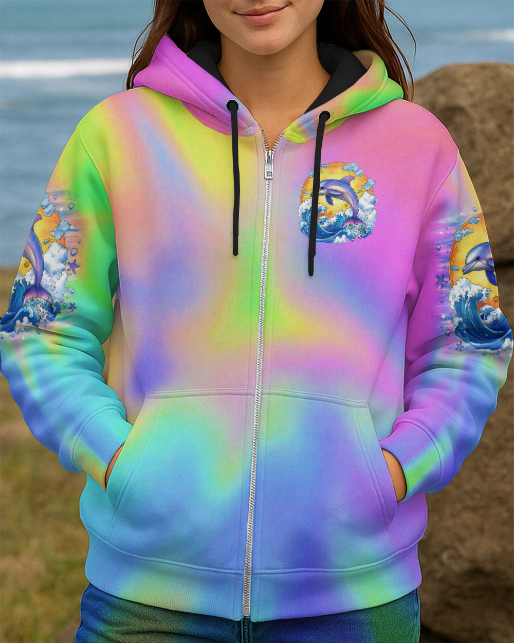 BLISSCORNERS OCEAN WISHES DOLPHIN KISSES ALL OVER PRINT