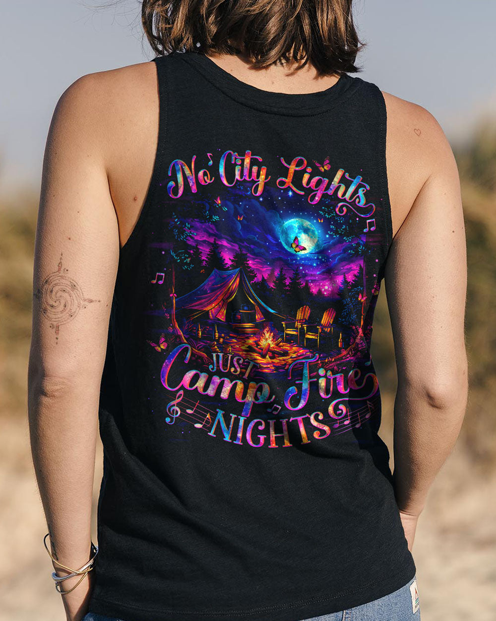 BLISSCORNERS NO CITY LIGHTS JUST CAMPFIRE NIGHTS ALL OVER PRINT