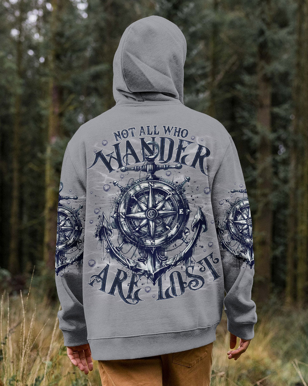 BLISSCORNERS NOT ALL WHO WANDER ARE LOST COMPASS ANCHOR ALL OVER PRINT