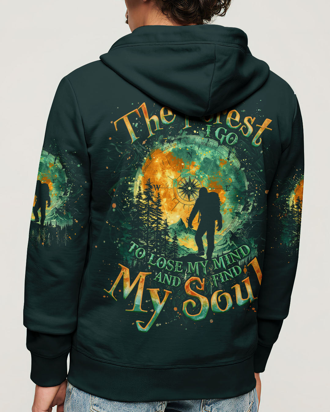 BLISSCORNERS AND INTO THE FOREST I GO BIGFOOT ALL OVER PRINT