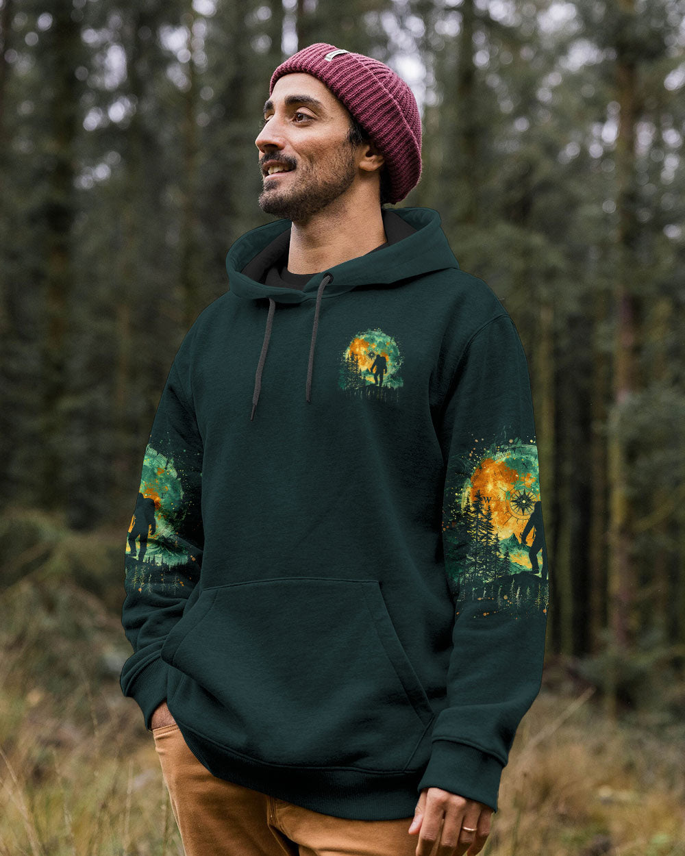 BLISSCORNERS AND INTO THE FOREST I GO BIGFOOT ALL OVER PRINT