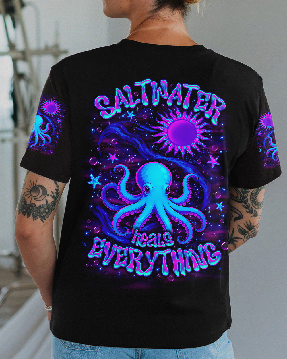 BLISSCORNERS SALTWATER HEALS EVERYTHING OCTOPUS ALL OVER PRINT