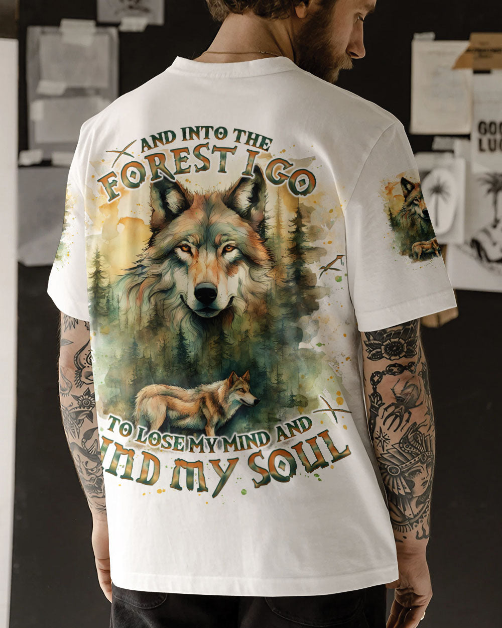 BLISSCORNERS AND INTO THE FOREST I GO WOLF ALL OVER PRINT