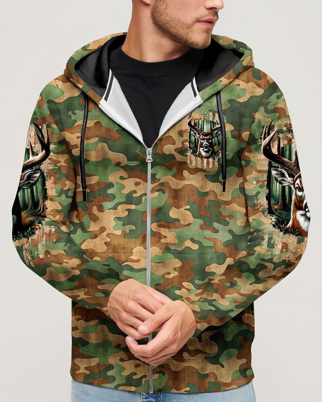 BLISSCORNERS BUCK AROUND AND FIND OUT DEER HUNTING ALL OVER PRINT