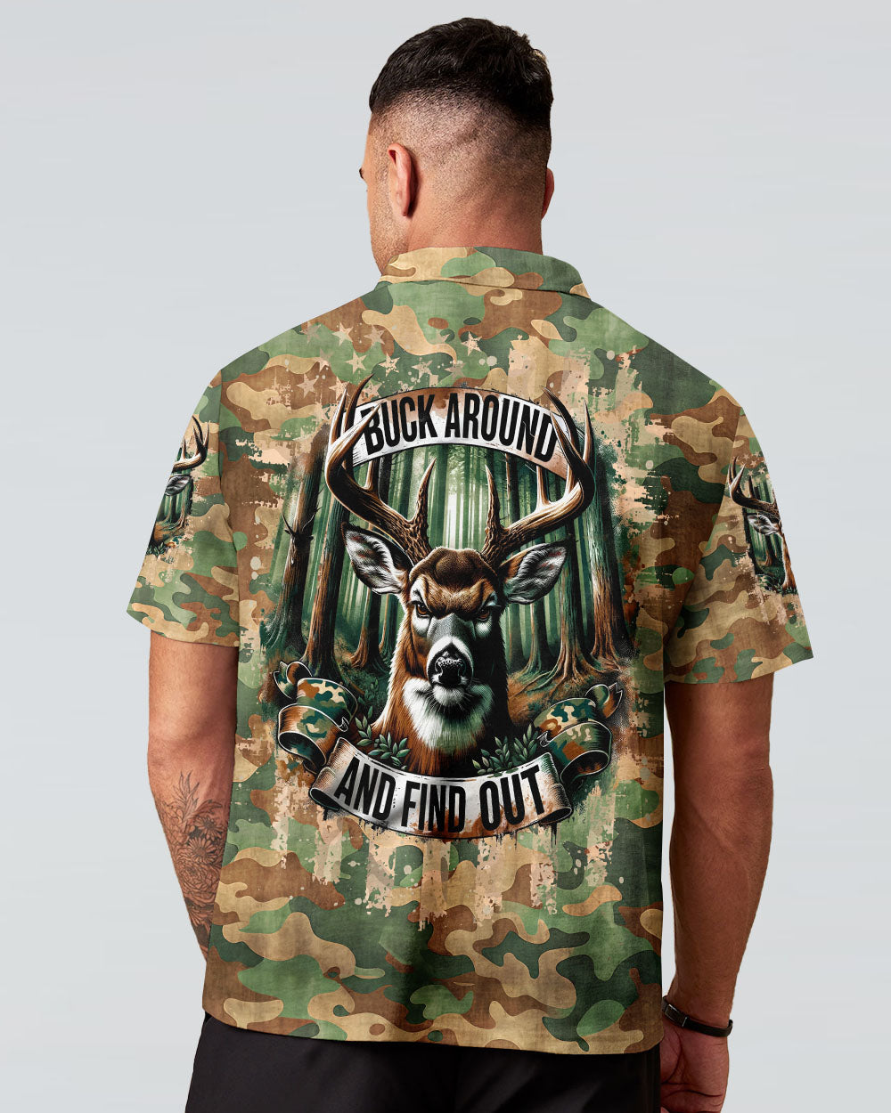 BLISSCORNERS BUCK AROUND AND FIND OUT DEER HUNTING ALL OVER PRINT