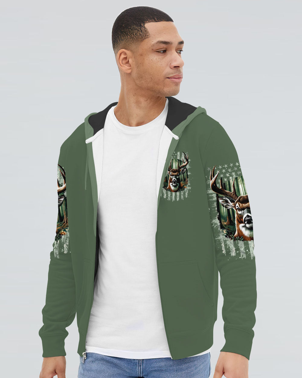 BLISSCORNERS BUCK AROUND AND FIND OUT DEER HUNTING ALL OVER PRINT