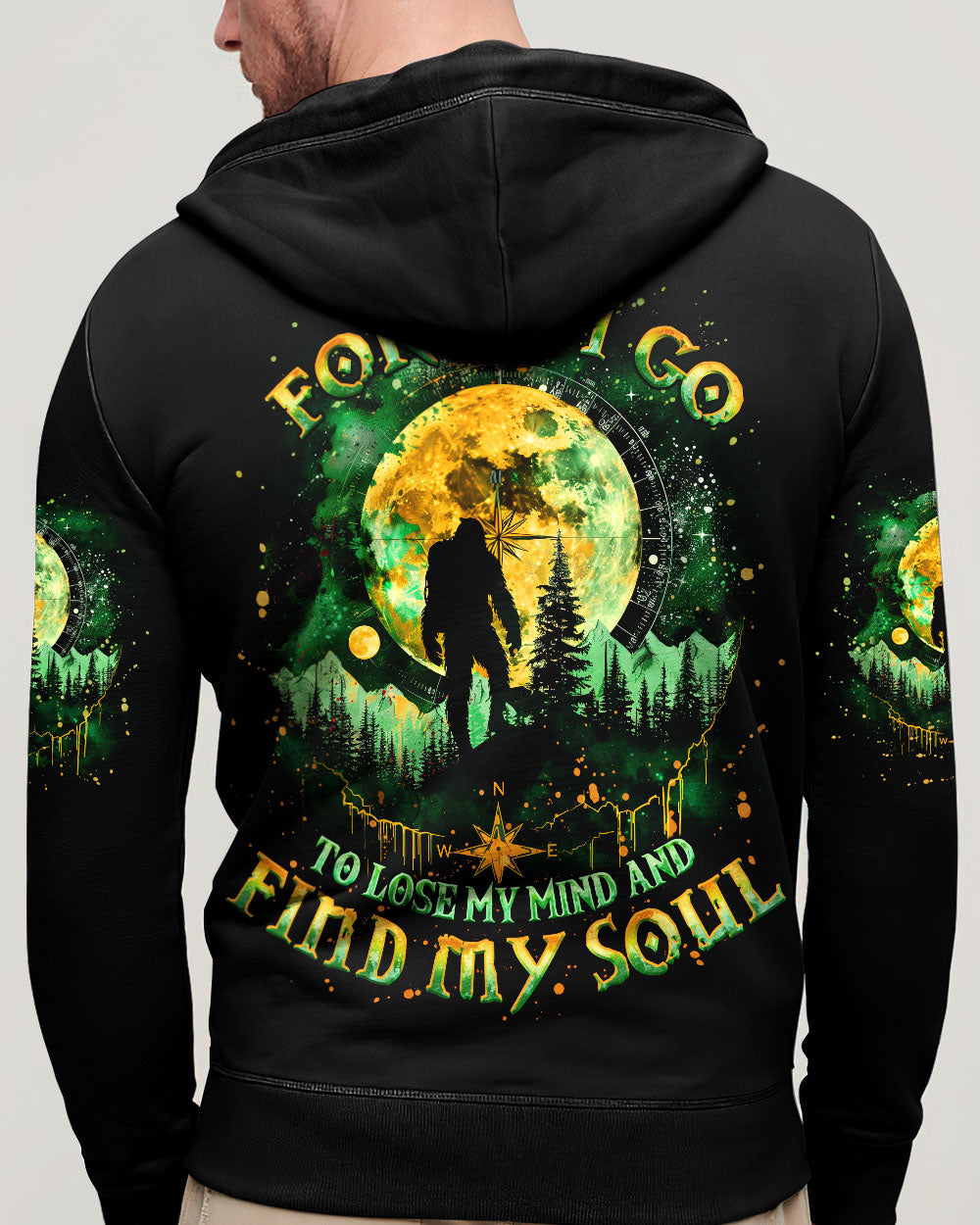 BLISSCORNERS AND INTO THE FOREST I GO BIGFOOT ALL OVER PRINT