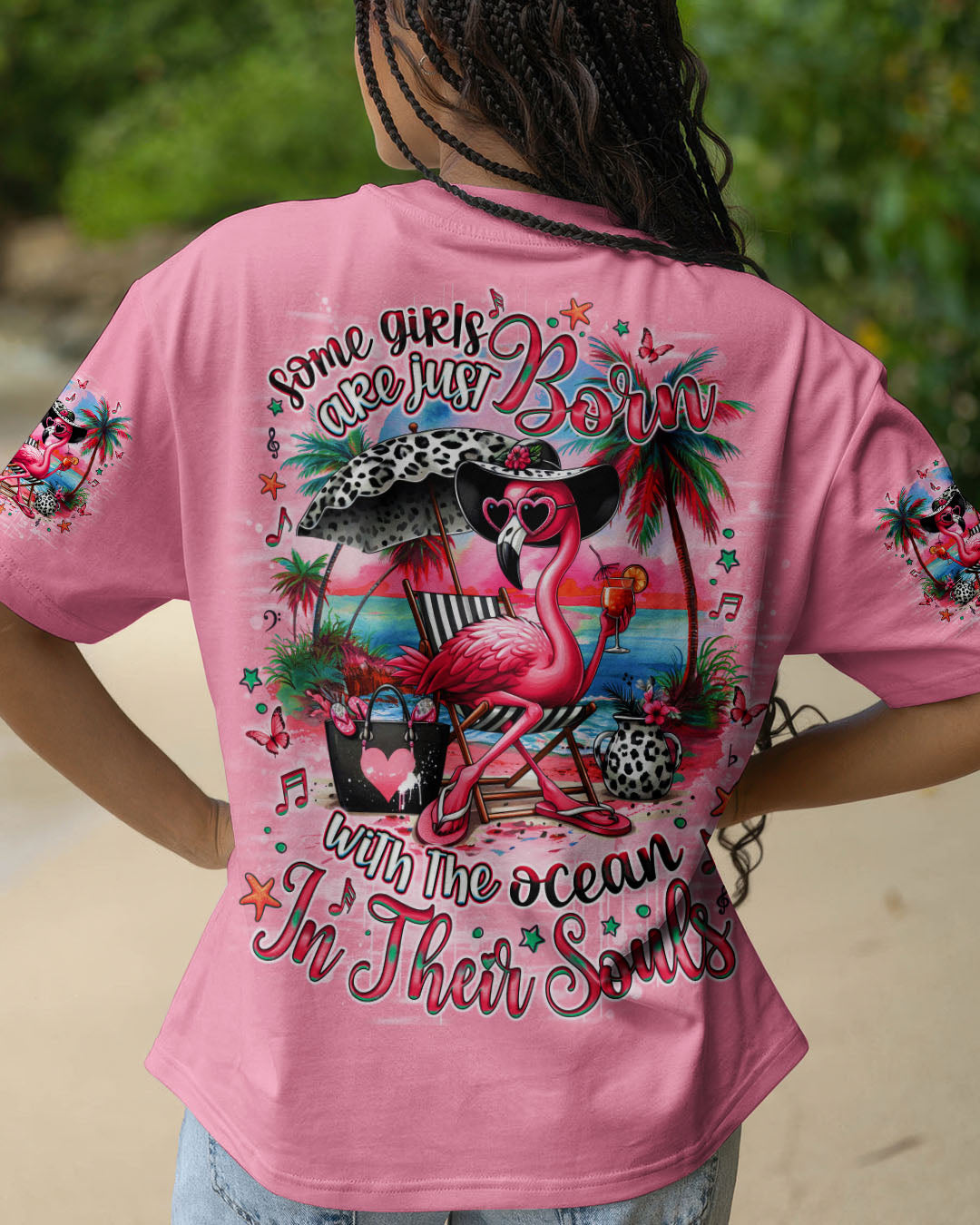 BLISSCORNERS SOME GIRLS ARE JUST BORN FLAMINGO ALL OVER PRINT