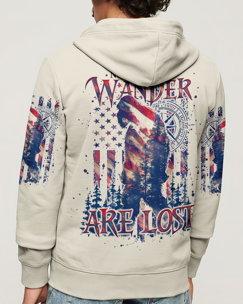 BLISSCORNERS NOT ALL WHO WANDER ARE LOST BIGFOOT ALL OVER PRINT