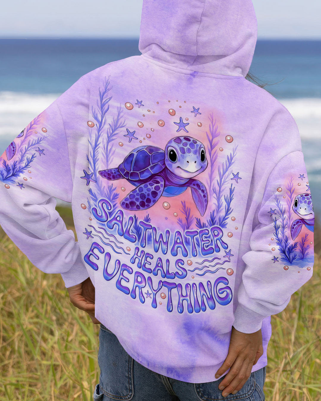 BLISSCORNERS SALTWATER HEALS EVERYTHING TURTLE ALL OVER PRINT